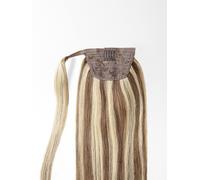 Human Ponytail Extensions - luxury Quality 14 Inch - M8/26 mixed hazelnut brown & golden honey blonde