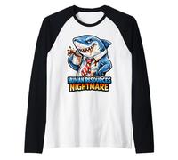 Human Resource Nightmare Funny HR Job Shark Raglan Baseball Tee