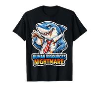 Human Resource Nightmare Funny HR Job Shark Value Graphic T-Shirt, Men, Black, S