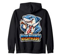 Human Resource Nightmare Funny HR Job Shark Zip Hoodie