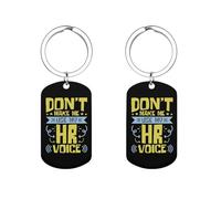 Human Resources HR Voice Metal Keychains Key Ring for House Car Keys Tags Custom Label