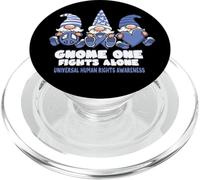 Human Rights Awareness Gnome One Fights Alone Blue Ribbon PopSockets PopGrip for MagSafe