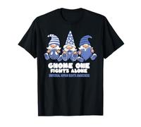Human Rights Awareness Gnome One Fights Alone Blue Ribbon T-Shirt