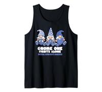 Human Rights Awareness Gnome One Fights Alone Blue Ribbon Tank Top
