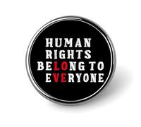 Human Rights Belong To Everyone Flag Round Metal Badge Lapel Pin,Stylish Patriotic Pattern Button Brooch Decorative Badges for Men Women