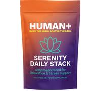 HUMAN+ Serenity Daily Stack - Adaptogen Ashwagandha Supplements with Magnesium, Chamomile, Lemon Balm and B-Vitamins - 60 Capsules, 30-Day Supply - Health Supplements for Men or Women