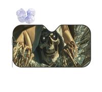 Human Skeleton Car Windshield Sun Shade, Accordion Foldable Auto Sun Visor Protector For Car Truck Suv, Uv & Sun Blocker, Keeps Vehicle Cool, Easy To Install & Store M (Stiff Style)