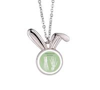Human Skeleton Hand And Foot Rabbit Necklace Pendant Bunny Animal Jewelry Gift