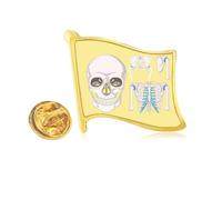 Human Skeleton Illustrations l Ribs Golden Metal Flag Lapel Pin Badge