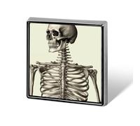 Human Skeleton Lapel Pin Brooches Square Fashion Brooch Pin Cute Button Badges Alloy Button Pins Enamel Pins Metal Pinback for Hat Shirt Clothing Bags
