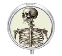 Human Skeleton Pill Case Pill Box with 3 Compartments