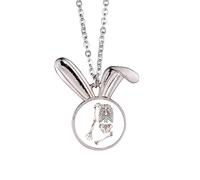 Human Skeleton Sketching Art Deco Fashion Rabbit Necklace Pendant Bunny Animal Jewelry Gift
