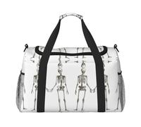 Human Skeleton Travel Duffel Bag for Women Men,Print Polyester Tote Hand Luggage Bag with Shoulder Strap
