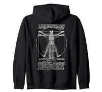Human Skeleton Vitruvian Man Leonardo Da Vinci Anatomy Zip Hoodie