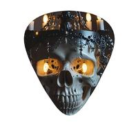 Human skull chandelier Patterned Guitar Picks - 12-Piece Set with 3 Different Thicknesses, Suitable for Electric and Acoustic Guitars