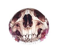 Human Skull Flowers Shower Cap for Women Double Layers Thick Hair Caps Reusable Waterproof Bath Caps with Elastic Band Hair Hat Washable Shower Hat for Men Women Spa Salon