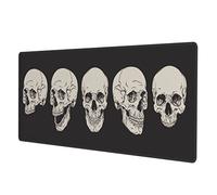 Human Skull Gaming Mouse Pad Non Slip XL Large Mousepad Stitched Edge Rubber Base Desk Mat for Laptop PC Computer