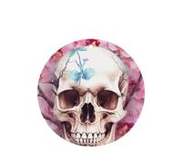 Human Skull Pink Flowers Car Air Fresheners Cards 4 Pcs Long Lasting Car Fresheners Gifts for Men Women Auto Aromatherapy Tablets Hanging Scented Card Rearview Mirror Pendant - Lavender Scent