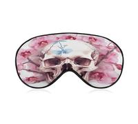 Human Skull Pink Flowers Sleep Mask Eye Mask Travel Eye Cover