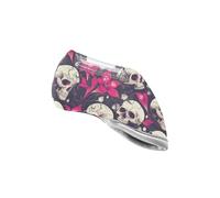 Human Skulls Hot Pink Lily Flowers Dark Style Golf Head Covers Cool Stylish Club Iron Headcover Fits for Most Clubs