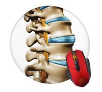 Human Spine Anatomy Section Spinal Mouse Pad with Non-Slip Rubber Base Round Gaming Pads Mousepad Mouse Mat for Computer Office Desk Accessories