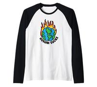 Human Sucks - Global Warming Climate Change Earth Raglan Baseball Tee