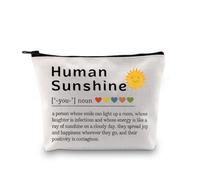 Human Sunshine Definition Makeup Bag Inspirational Gift for Women Positivity Appreciation Gift for Teacher Coworker Friends (Human Sunshine Bag EU)