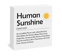 Human Sunshine Motivational Gift for Women Men Wooden Box Sign Decor Appreciation Gifts for Teacher Friends Coworkers Doctor Nurse Mentor Inspirational Gift Wooden Plaque Sunshine Gifts for Her Him