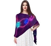 Human System Of Chakras Women Soft Chiffon Pashmina Shawl Wrap Scarf for Bridesmaid Wedding Formal Party Evening Dress