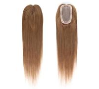 Human Thinning Hairs for Women No Bangs 3x5 Inch Monofilament Large Bases Clip In Topper Wiglets Top Hair Pieces 16 Inch Adds Volume(Blondish Brown)
