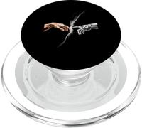 Human Touch Meets AI Funny Creation Parody Robot Art Mashup PopSockets PopGrip for MagSafe