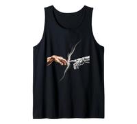 Human Touch Meets AI Funny Creation Parody Robot Art Mashup Tank Top