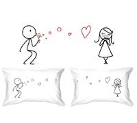 Human Touch Romantic His and Hers Pillow Cases - Love Bubbles