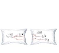 HUMAN TOUCH Romantic His and Hers Pillow Cases - Love Knot