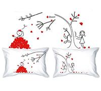 Human Touch Romantic His and Hers Pillow Cases - Love Petals