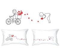 Human Touch Romantic His and Hers Pillow Cases - Love Trail