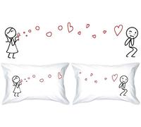 Human Touch Romantic His & Hers Pillow Cases - Love Bubbles II