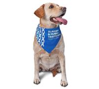 Human Trafficking Awareness Month Blue Ribbon Dog Bandanas Triangle Bibs Pet Scarf For Small Medium Large Dogs And Cat