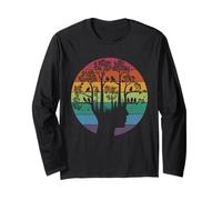 Human Tree Tshirt Nature Vintage Funny Retro Artistic Sunset Long Sleeve T-Shirt