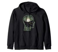 Human Tree Tshirt Nature Vintage Funny Retro Artistic Sunset Zip Hoodie