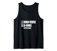 Human Verified AI Denied CAPTCHA Passed Funny Tech Identity. Tank Top