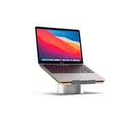 HumanCentric Laptop Riser for Desk in Maple Wood Top and Space Gray Aluminum Base, Compatible with MacBook and Other Laptops Up to 16 Inches, Ergonomic Computer Holder, 25-Degree Angle Tilt