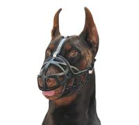 Humane Cage Mouth Cover,Dog Muzzle To Stop Barking,Air Mesh Drinkable Dog Muzzle,Breathable,Adjustable,Dogs Can Drink,for Grooming And Training Medium,Large Aggressive Reactive Dogs