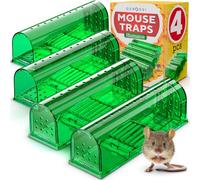 Humane Catch and Release Mouse Traps Pack of 4 - Perfect for House, Indoor & Outdoor - Easy Set Durable Mice Traps, Safe for Children, Pets & Humans - Instantly Remove Unwanted Rodents from Your Home