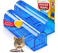 Humane Mouse Traps for Indoor, Home & Outdoor - Pack of 2 Reusable, Catch and Release Mouse Mice Traps - No Kill, Easy Set, Safe for Your Kids & Pets - Instantly Remove Unwanted Rodents from Your Home