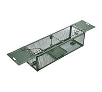 Humane Rat Trap Cage,Stainless Steel Mouse Traps for Indoors with 2 Trap Doors Reusable,Animal-Friendly Squirrel Trap(39x12.5x11cm)