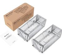 Humane Rat Traps, RatzFatz 2pcs Mouse Traps for Outdoors & Indoor, No Kill, No Harm, Reusable Live Catch Mousetrap, Pet Friendly Rat Catcher, Large 30 cm, Suitable for Mice Squirrel