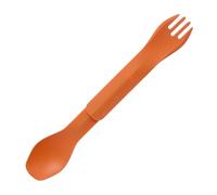 humangear GoBites Bio Duo - Travel Silverware, Full Size Portable Fork & Spoon, Reusable Utensil Set, PC and BPA-free, Food-Safe Bio-Resin, Extended - 9.1” X 1.6”, Orange