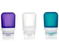 humangear Gotoob+ Silicone Travel Bottle with Locking Cap, 3-Pack, Small (1.7oz), Clear/Purple/Teal