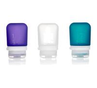 humangear Gotoob+ Silicone Travel Bottle with Locking Cap, 3-Pack, Small (1.7oz), Clear/Purple/Teal
